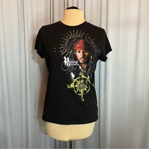 Vintage Pirates of the Caribbean Capt. Sparrow T-Shirt Juniors